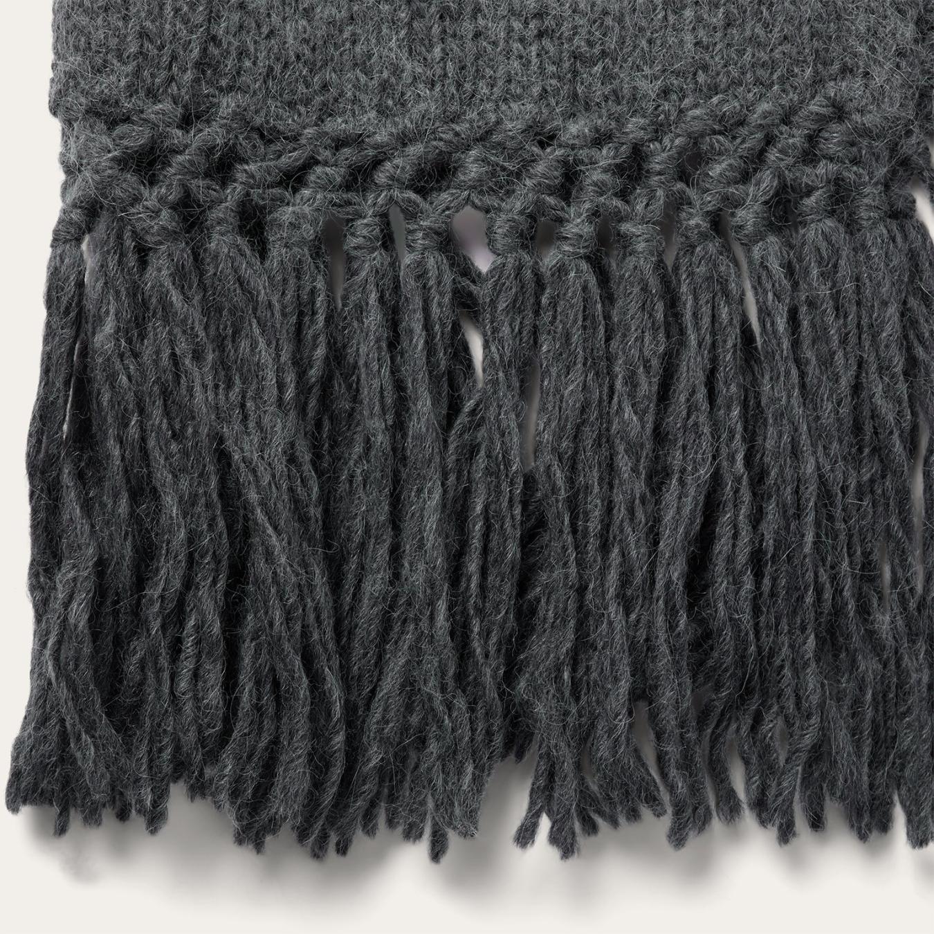 Women Fringe Jackets | Stetson Charcoal Fringed Cardigan Grey