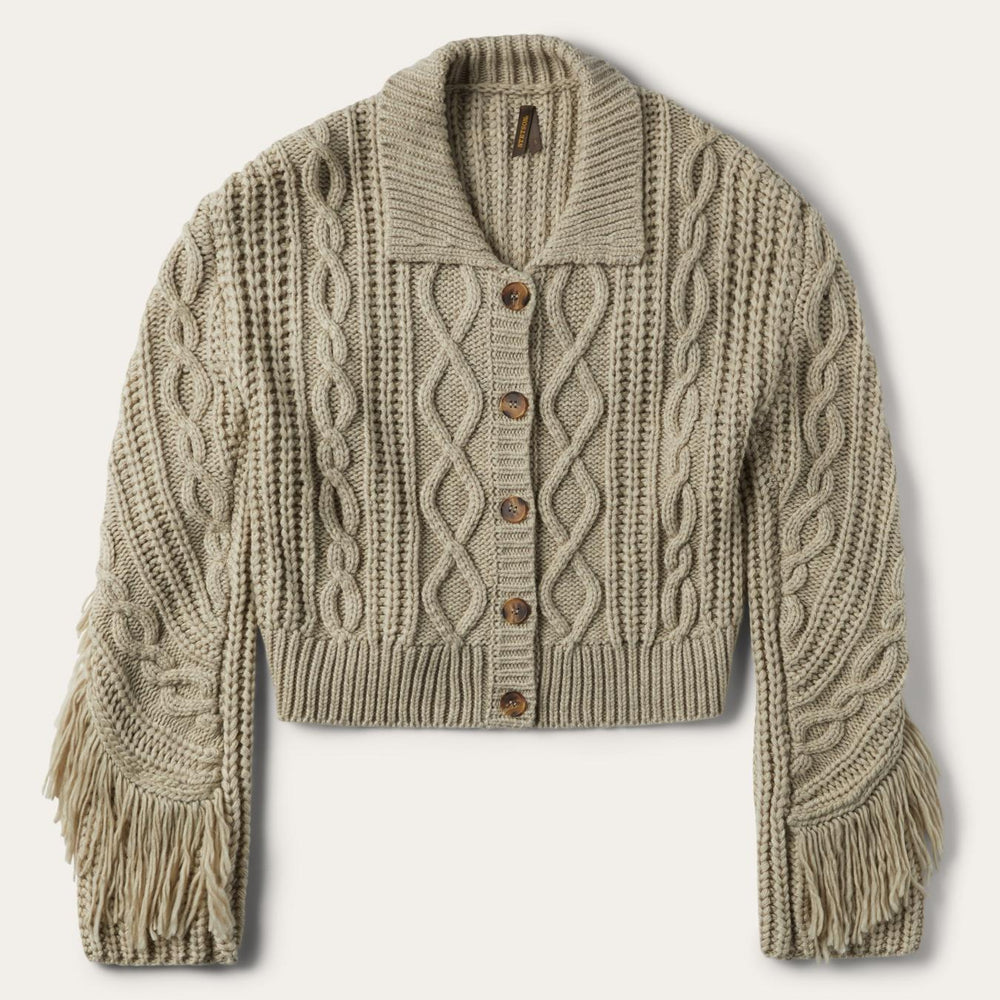 Women Fringe Jackets | Stetson Cream Fringed Cardigan Tan
