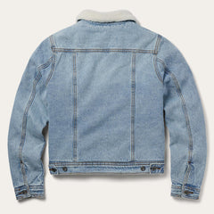 Women Jackets | Stetson Denim Sherpa Lined Jacket Blue