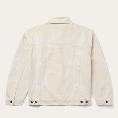 Women Jackets | Stetson Embroidered Cream Denim Jacket White