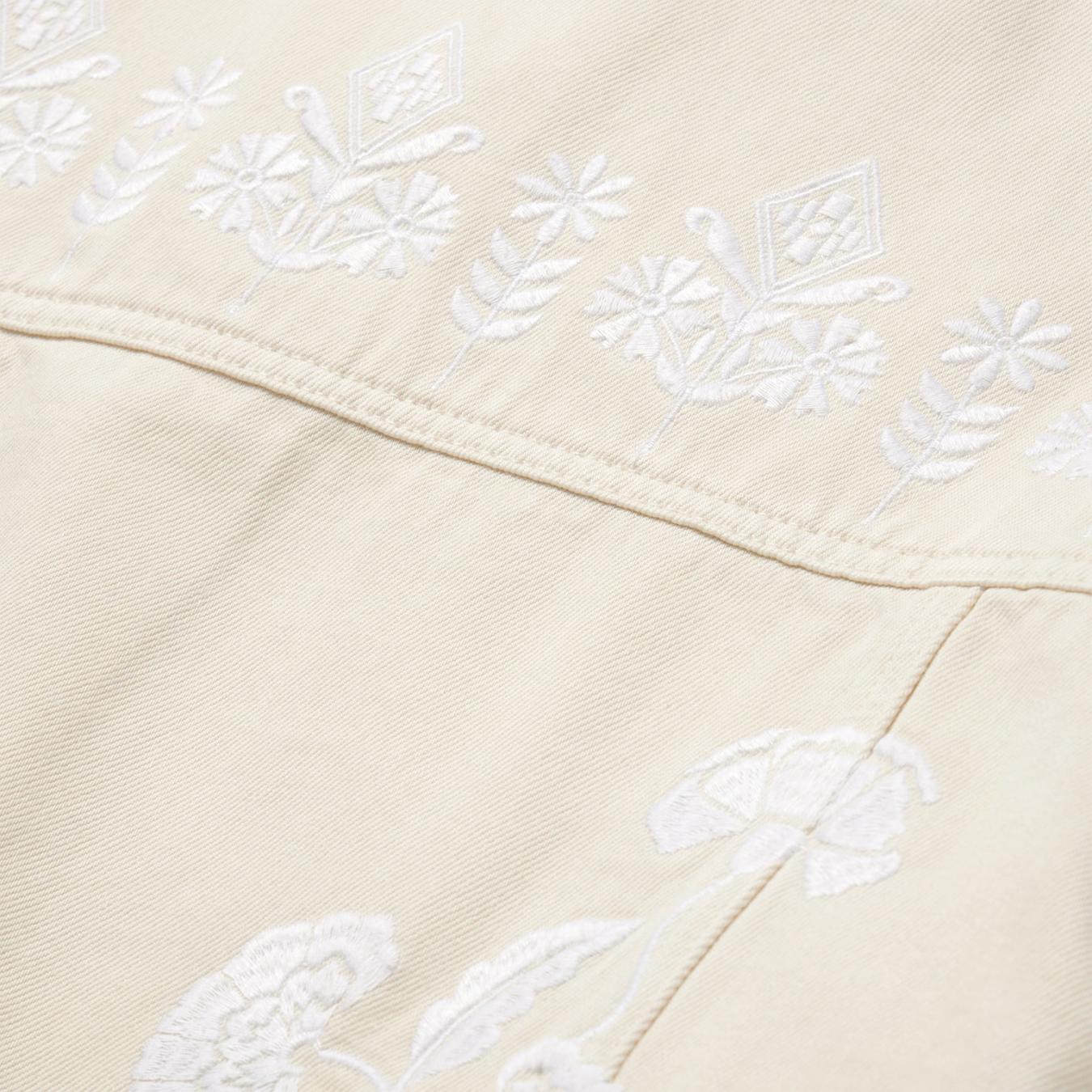 Women Jackets | Stetson Embroidered Cream Denim Jacket White