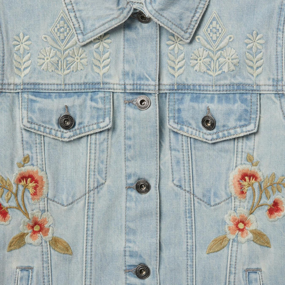 Women Jackets | Stetson Embroidered Denim Jacket Blue