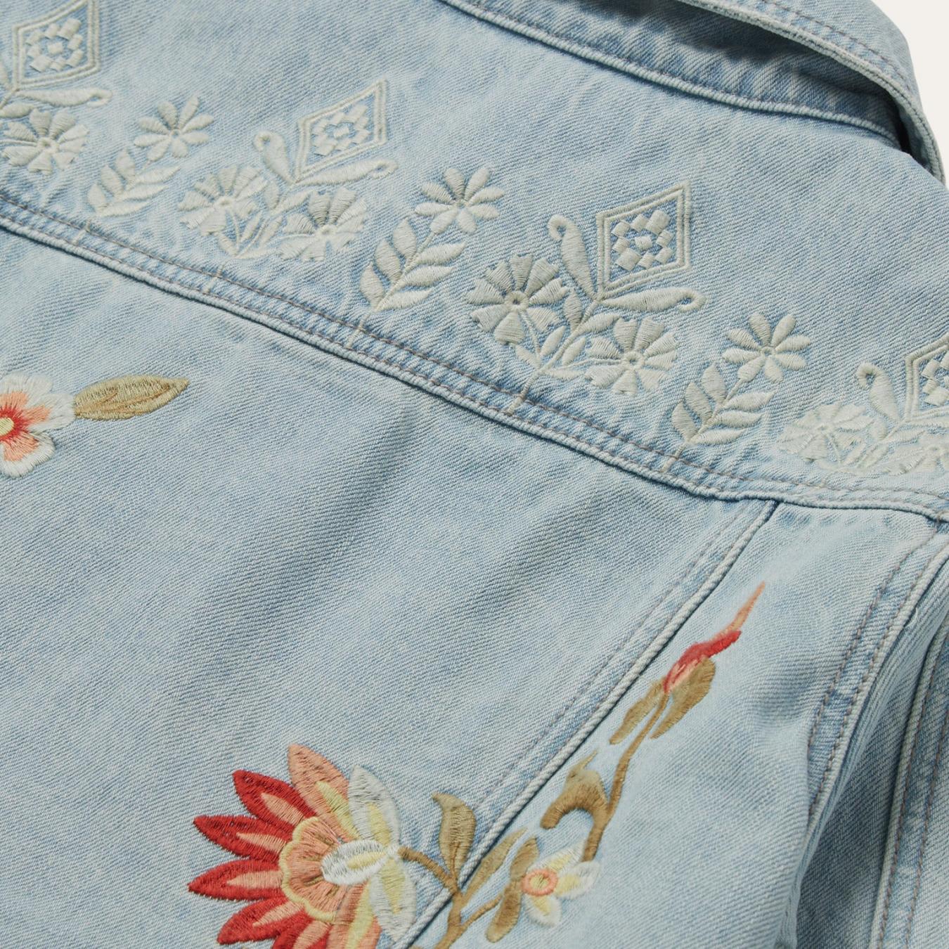 Women Jackets | Stetson Embroidered Denim Jacket Blue