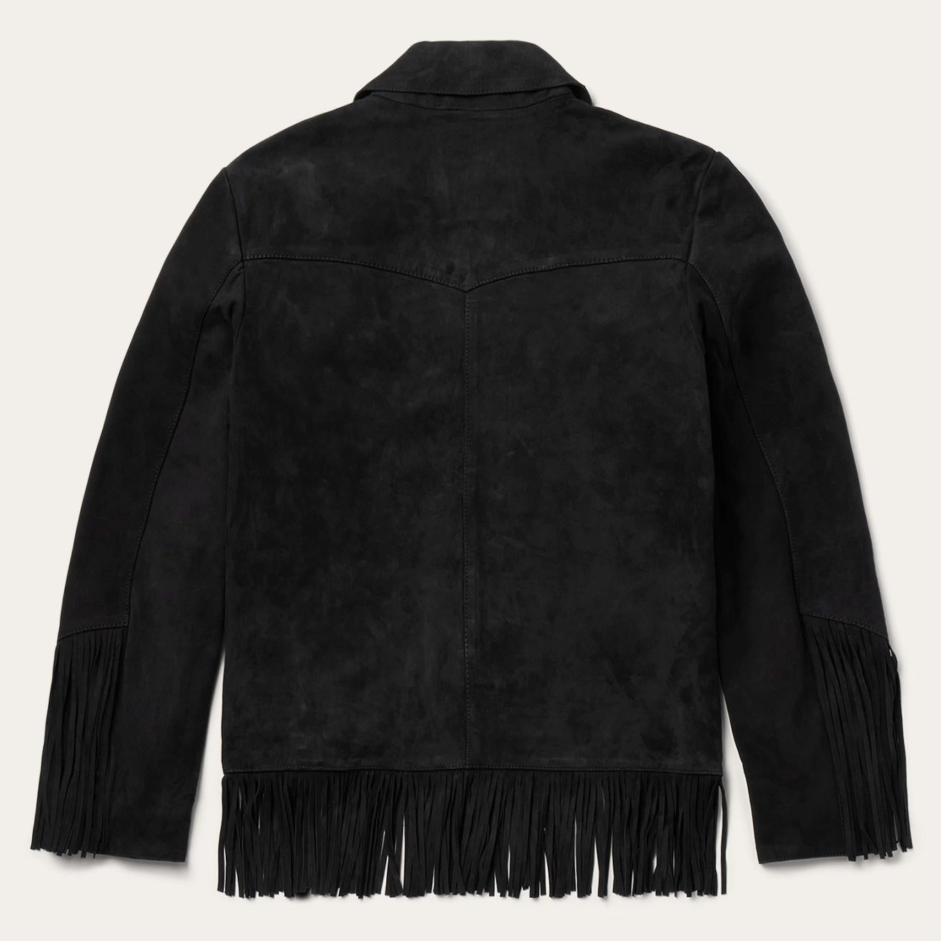 Women Jackets | Stetson Fringe Suede Jacket Black