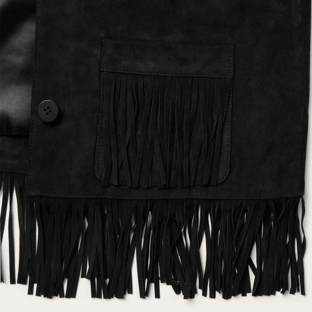 Women Jackets | Stetson Fringe Suede Jacket Black