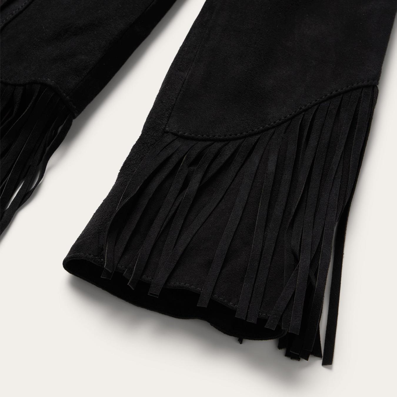 Women Jackets | Stetson Fringe Suede Jacket Black