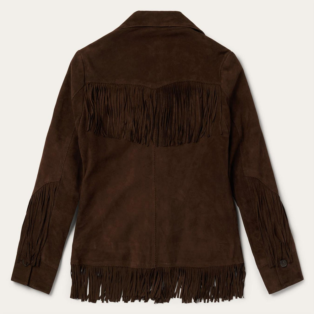 Women Jackets | Stetson Fringe Suede Jacket Chocolate