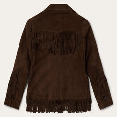 Women Jackets | Stetson Fringe Suede Jacket Chocolate