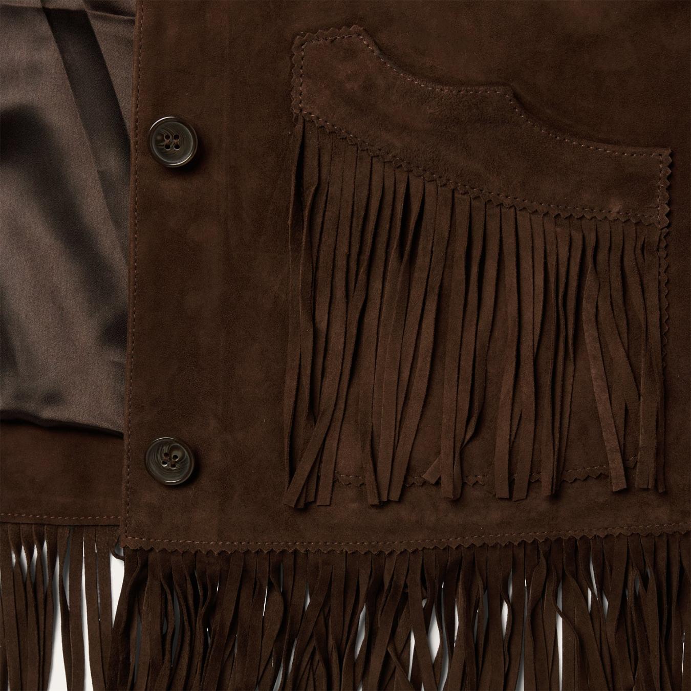 Women Jackets | Stetson Fringe Suede Jacket Chocolate