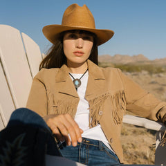 Women Jackets | Stetson Fringe Suede Jacket Light Tan
