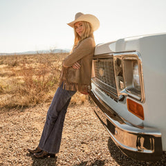 Women Jackets | Stetson Fringe Suede Jacket Light Tan