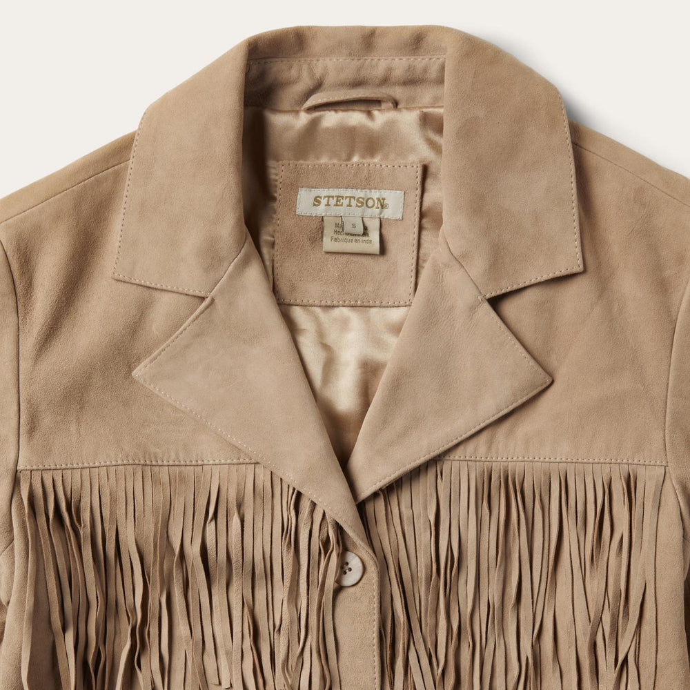 Women Jackets | Stetson Fringe Suede Jacket Light Tan