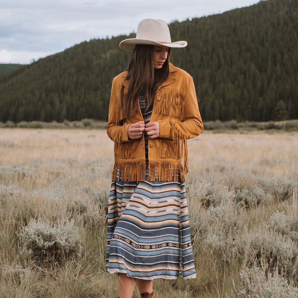 Women Jackets | Stetson Fringe Suede Jacket Tan