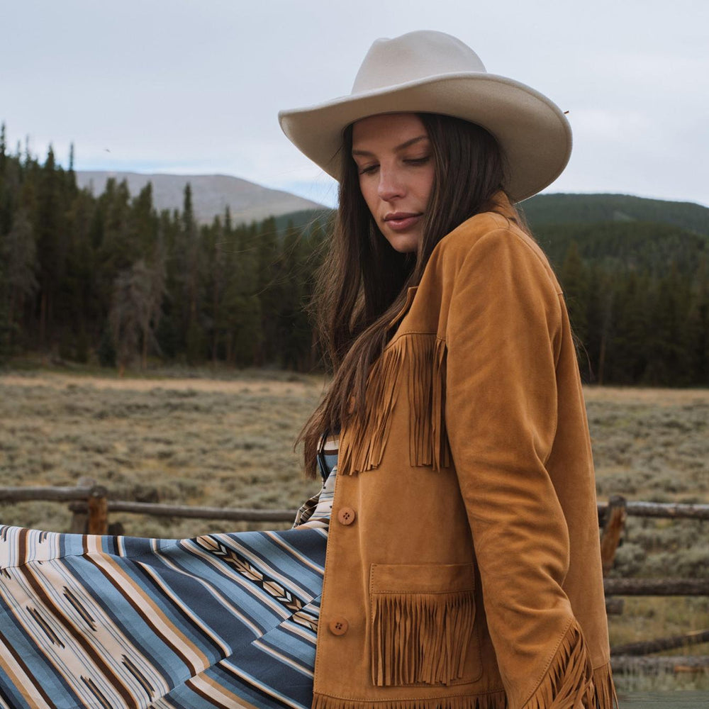 Women Jackets | Stetson Fringe Suede Jacket Tan