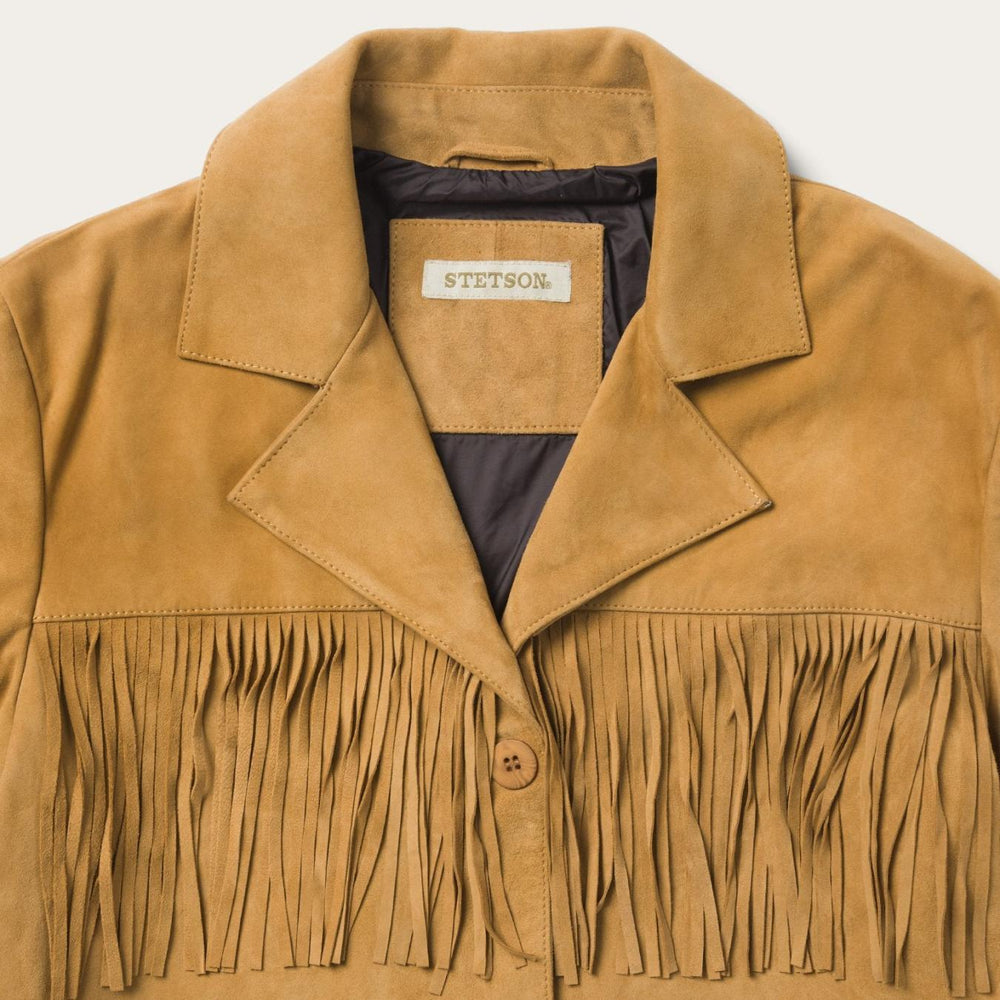 Women Jackets | Stetson Fringe Suede Jacket Tan