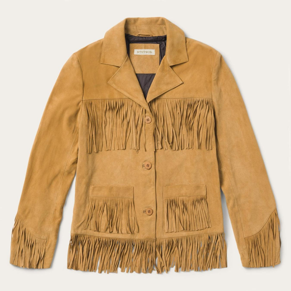 Women Jackets | Stetson Fringe Suede Jacket Tan