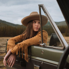 Women Jackets | Stetson Lamb Suede Fringed Jacket Brown