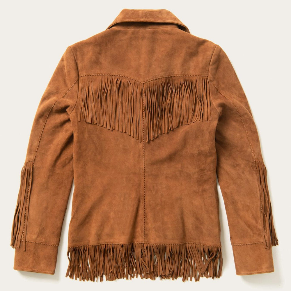 Women Jackets | Stetson Lamb Suede Fringed Jacket Brown