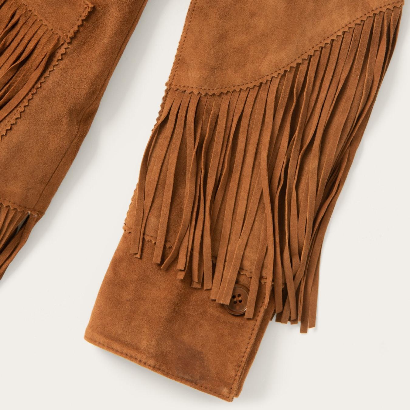 Women Jackets | Stetson Lamb Suede Fringed Jacket Brown