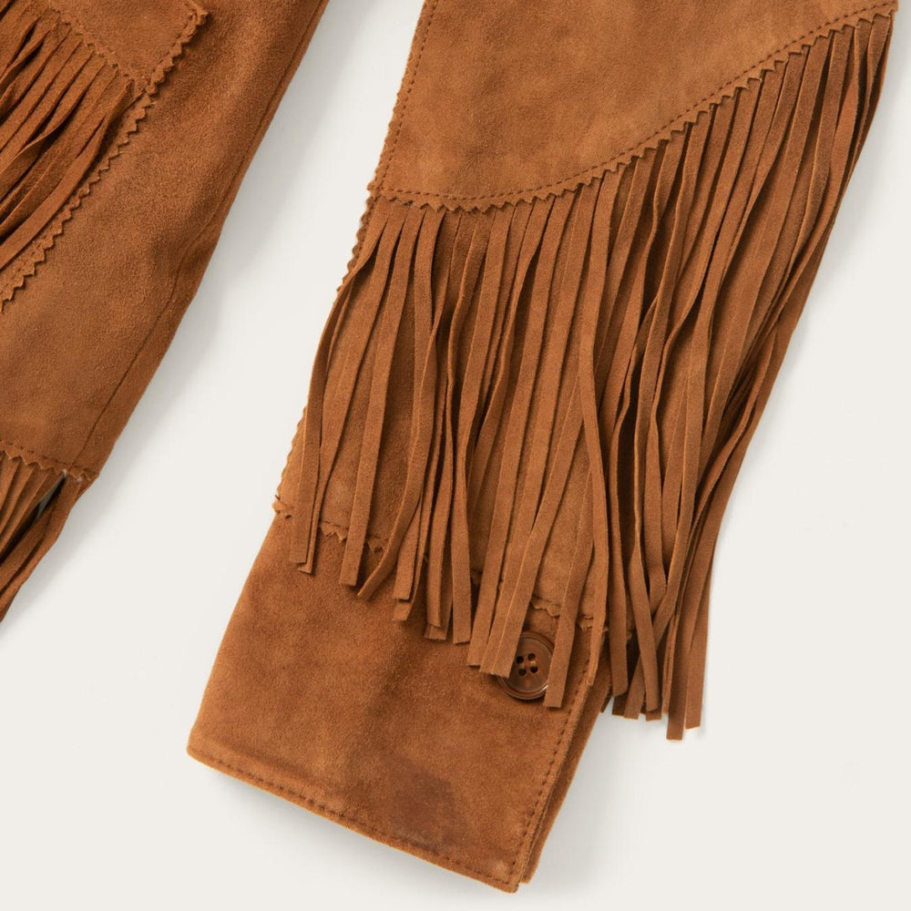 Women Jackets | Stetson Lamb Suede Fringed Jacket Brown
