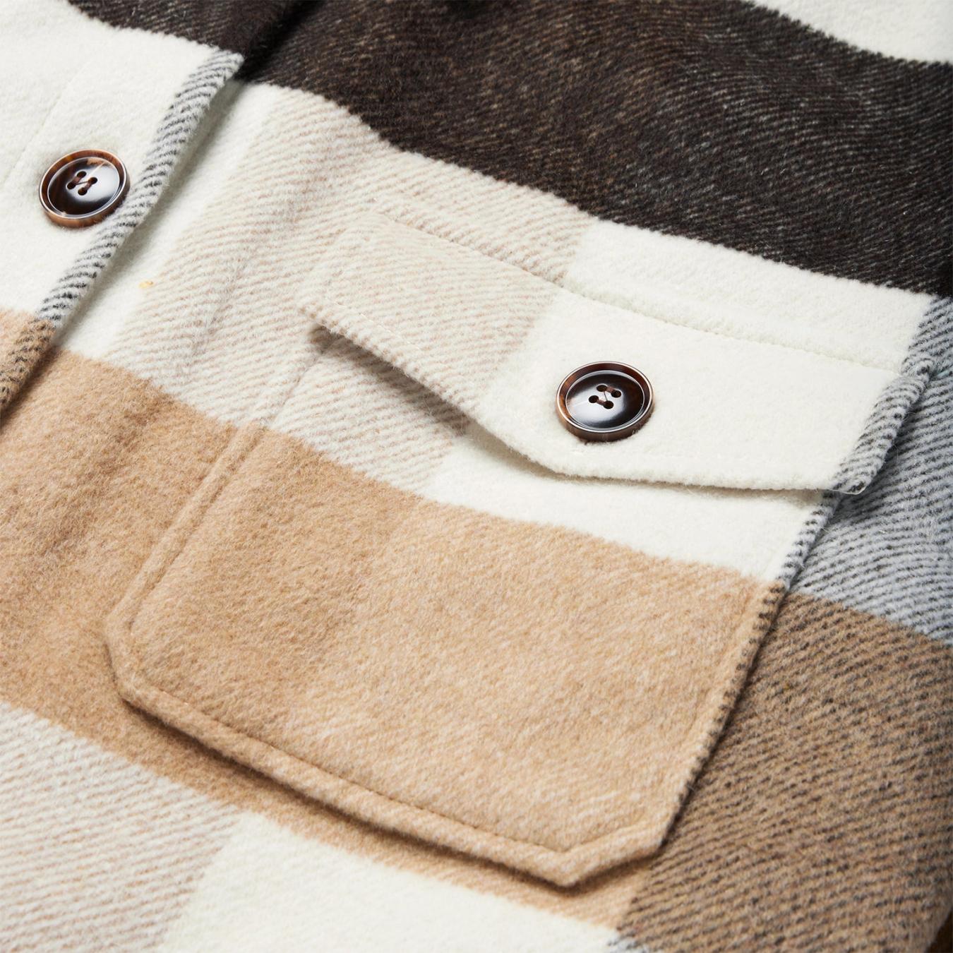Women Jackets | Stetson Oversize Plaid Shirt Jacket Brown