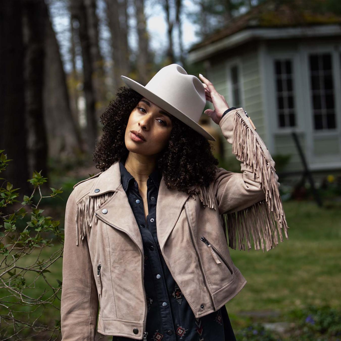 Women Jackets | Stetson Premium Suede Moto Jacket Tan