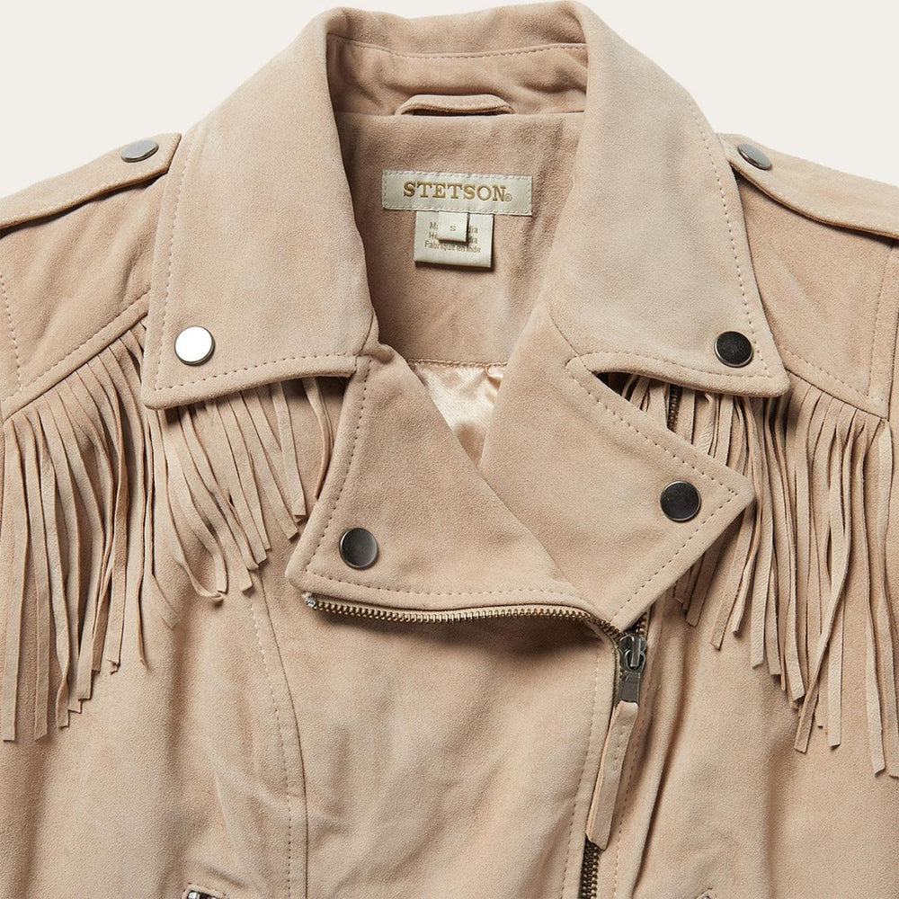 Women Jackets | Stetson Premium Suede Moto Jacket Tan