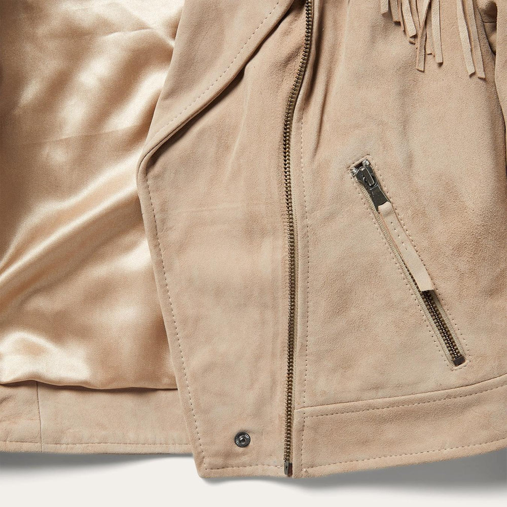 Women Jackets | Stetson Premium Suede Moto Jacket Tan