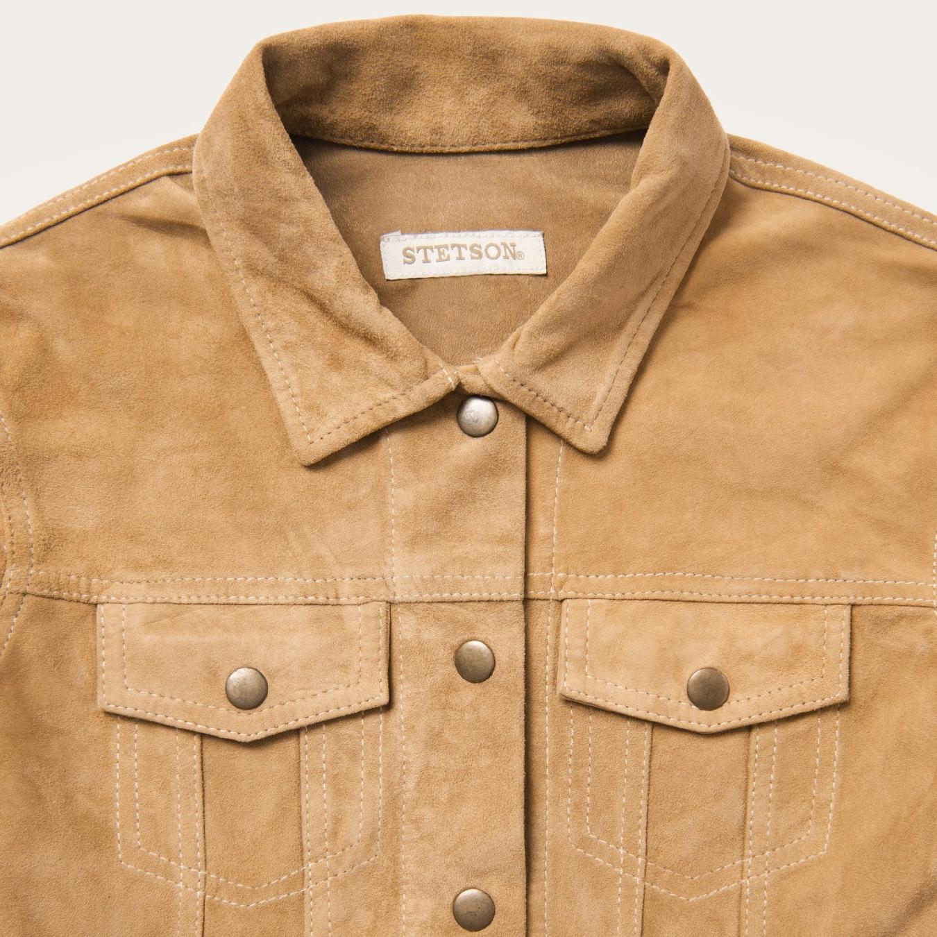 Women Jackets | Stetson Suede Denim Shirt Jacket Brown