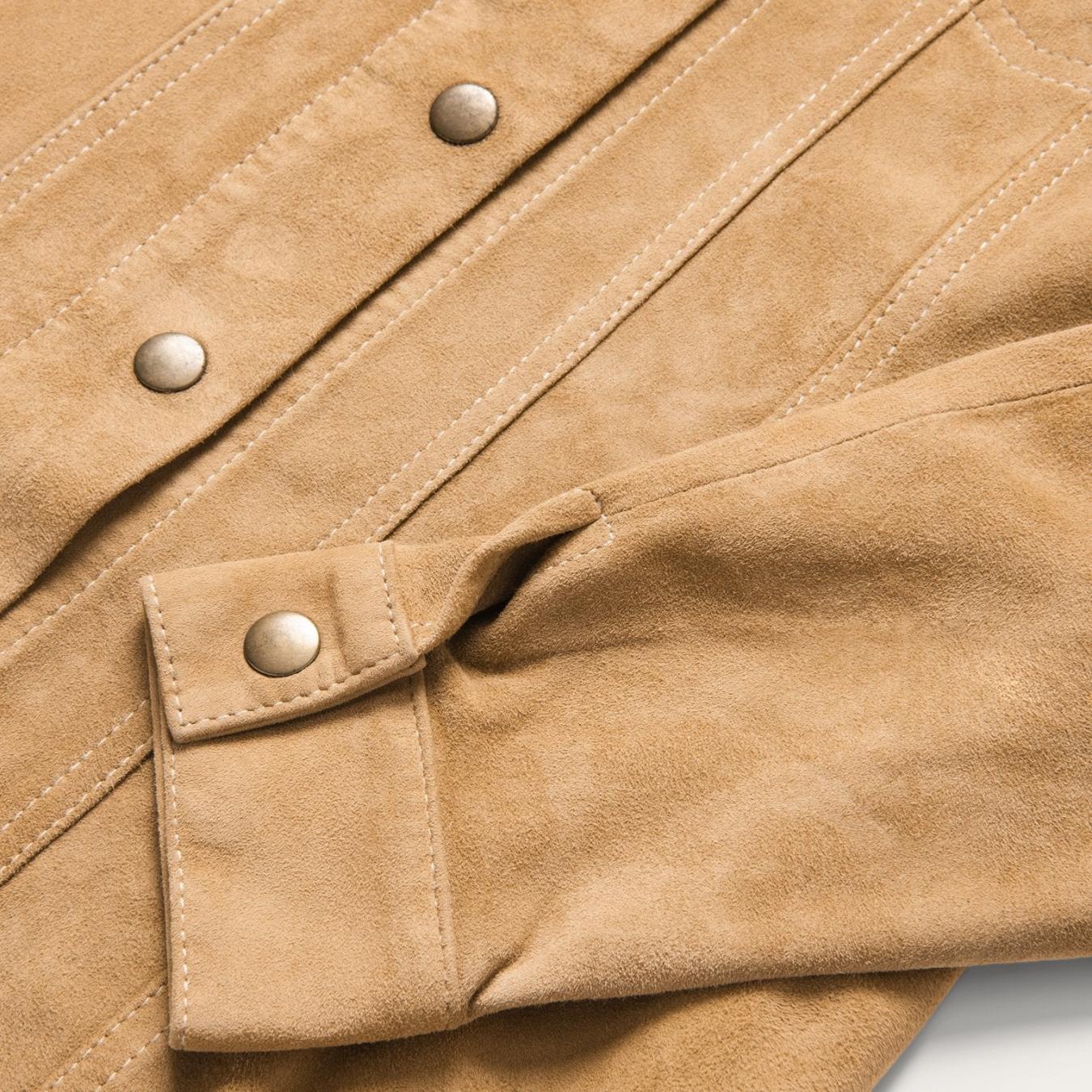 Women Jackets | Stetson Suede Denim Shirt Jacket Brown