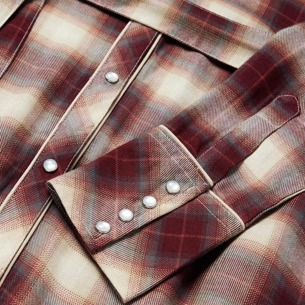 Women Midi | Stetson Black Cherry Plaid Shirt Dress Red