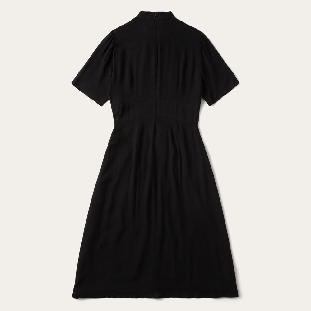 Women Midi | Stetson Black Herringbone Twill Midi Dress Black