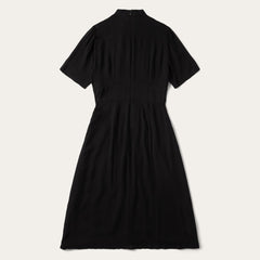 Women Midi | Stetson Black Herringbone Twill Midi Dress Black