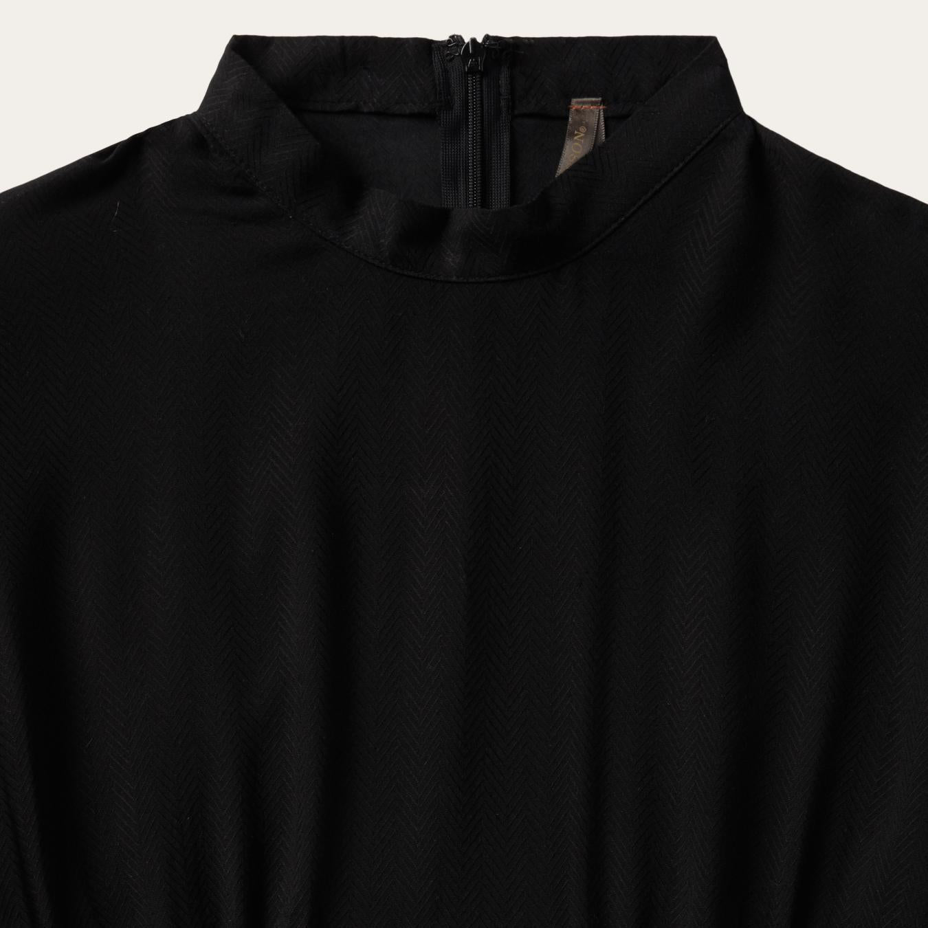 Women Midi | Stetson Black Herringbone Twill Midi Dress Black