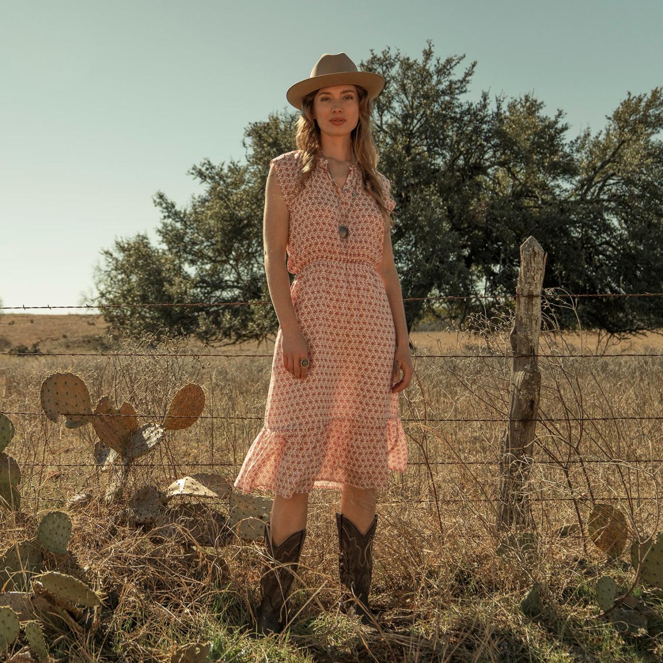 Women Midi | Stetson Cottage Floral Dress Red