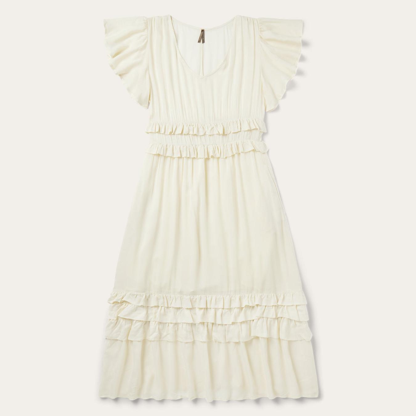 Women Midi | Stetson Cream Herringbone Dress White
