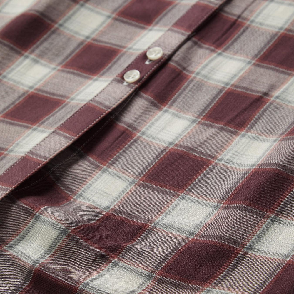Women Midi | Stetson Gaucho Plaid Prairie Shirt Dress Wine