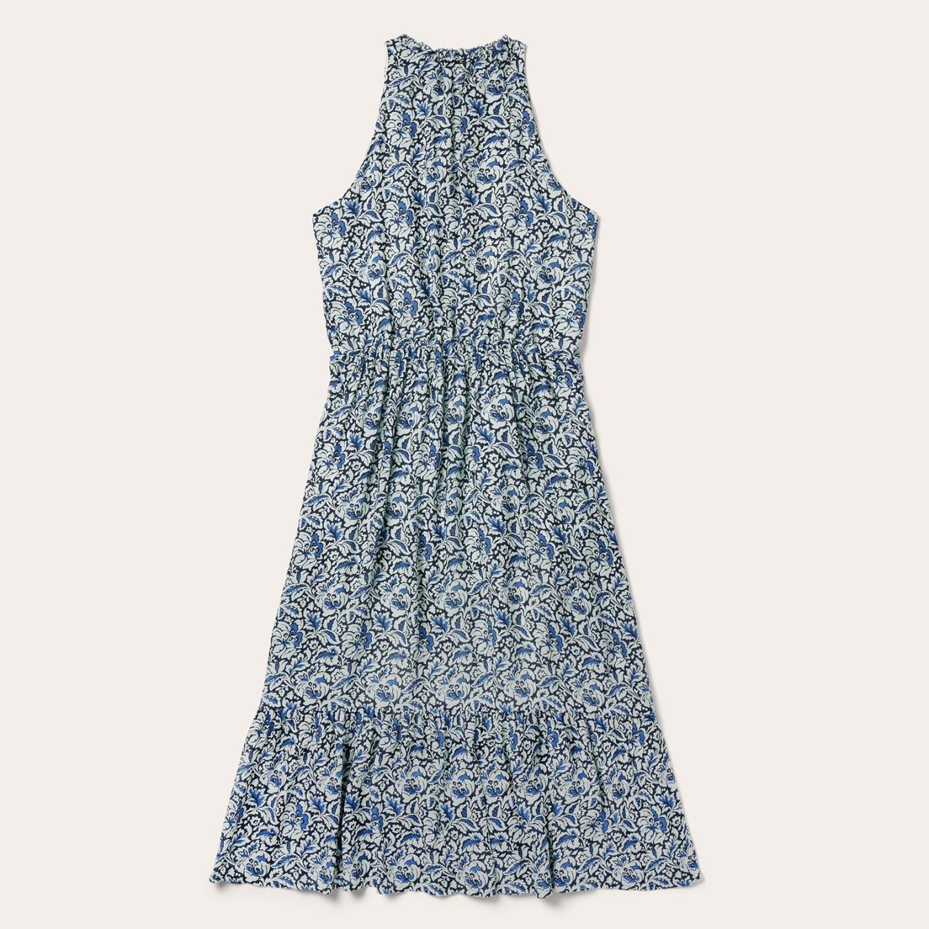 Women Midi | Stetson Indigo Tapestry Print Prairie Dress Blue