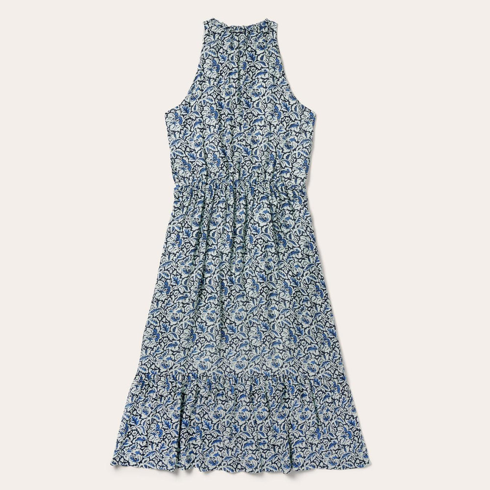 Women Midi | Stetson Indigo Tapestry Print Prairie Dress Blue