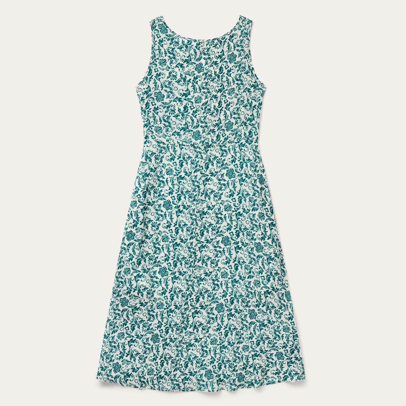 Women Midi | Stetson Jade Floral Print Sleeveless Dress Green