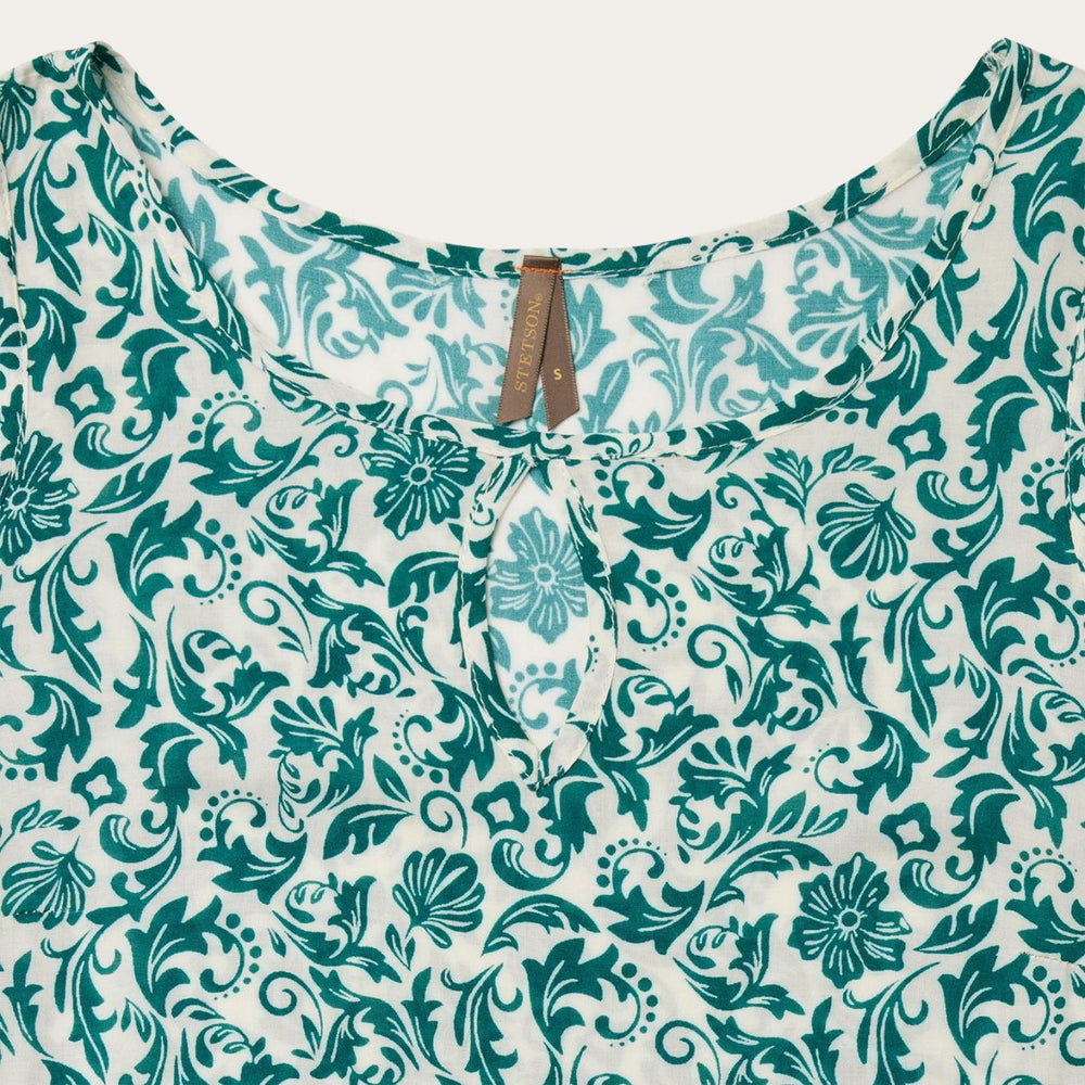 Women Midi | Stetson Jade Floral Print Sleeveless Dress Green