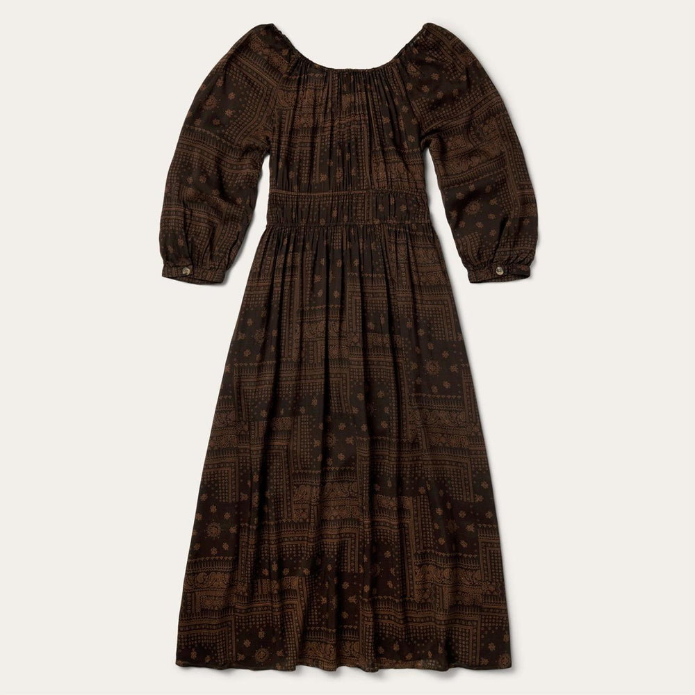 Women Midi | Stetson Patchwork Bandana Print Dress Brown