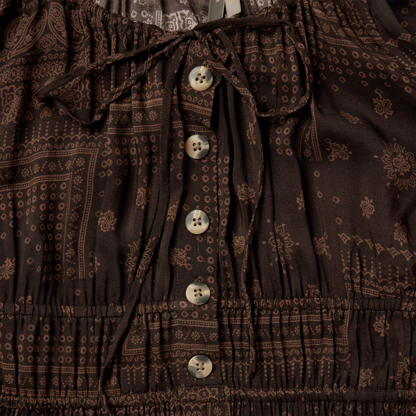 Women Midi | Stetson Patchwork Bandana Print Dress Brown