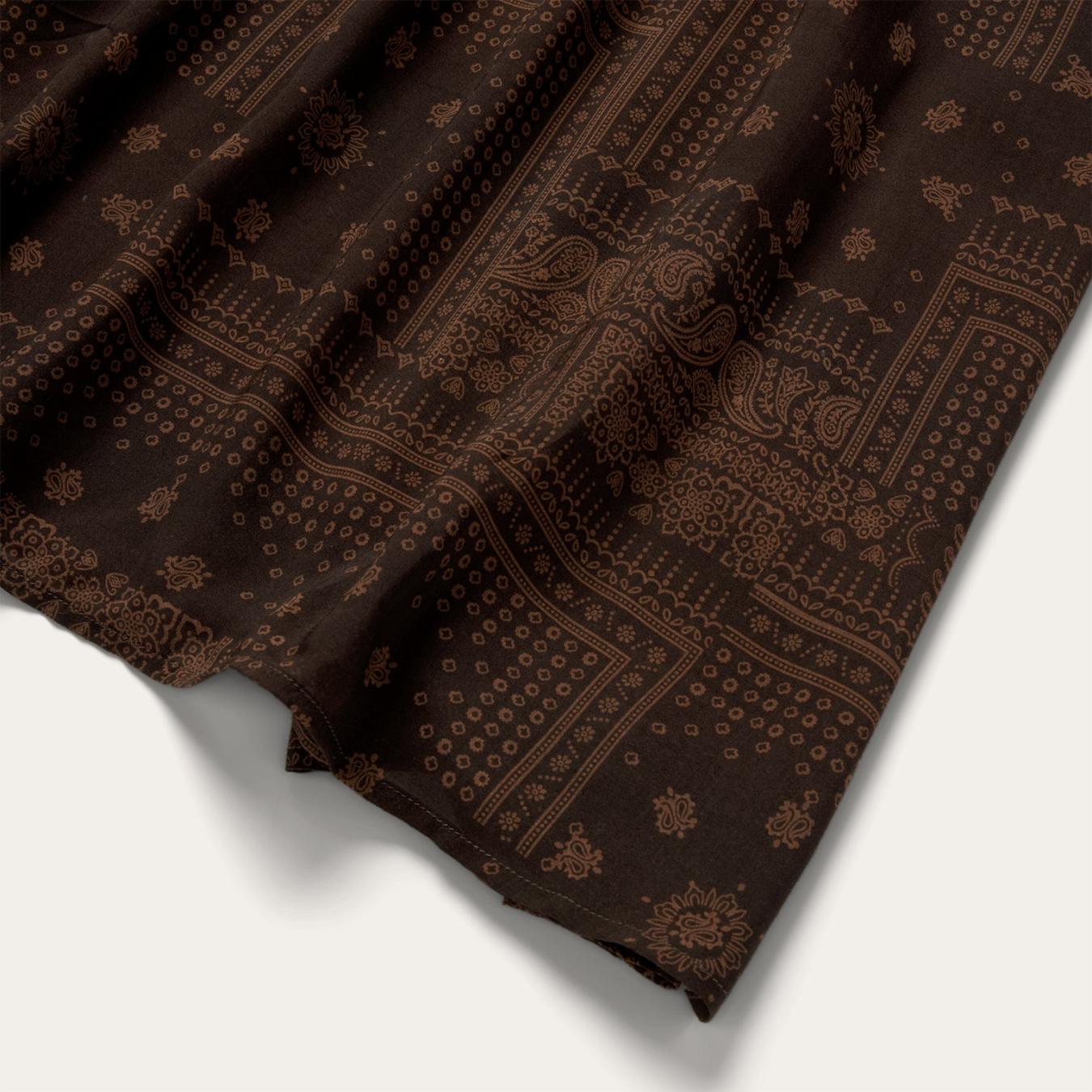 Women Midi | Stetson Patchwork Bandana Print Dress Brown