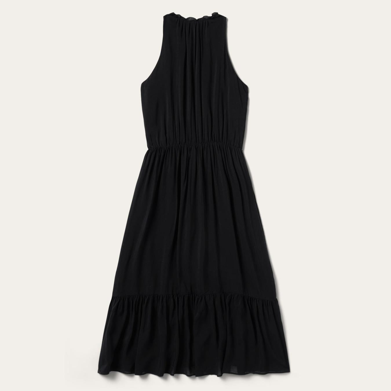 Women Midi | Stetson Solid Rayon Sleeveless Prairie Dress Black