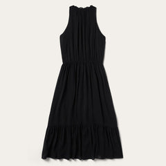 Women Midi | Stetson Solid Rayon Sleeveless Prairie Dress Black