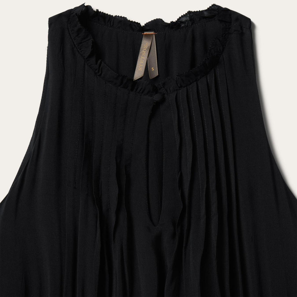 Women Midi | Stetson Solid Rayon Sleeveless Prairie Dress Black