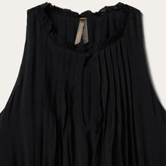 Women Midi | Stetson Solid Rayon Sleeveless Prairie Dress Black