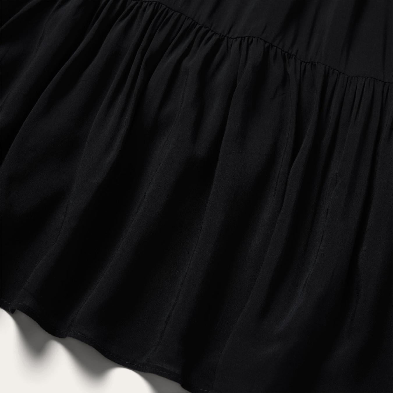 Women Midi | Stetson Solid Rayon Sleeveless Prairie Dress Black