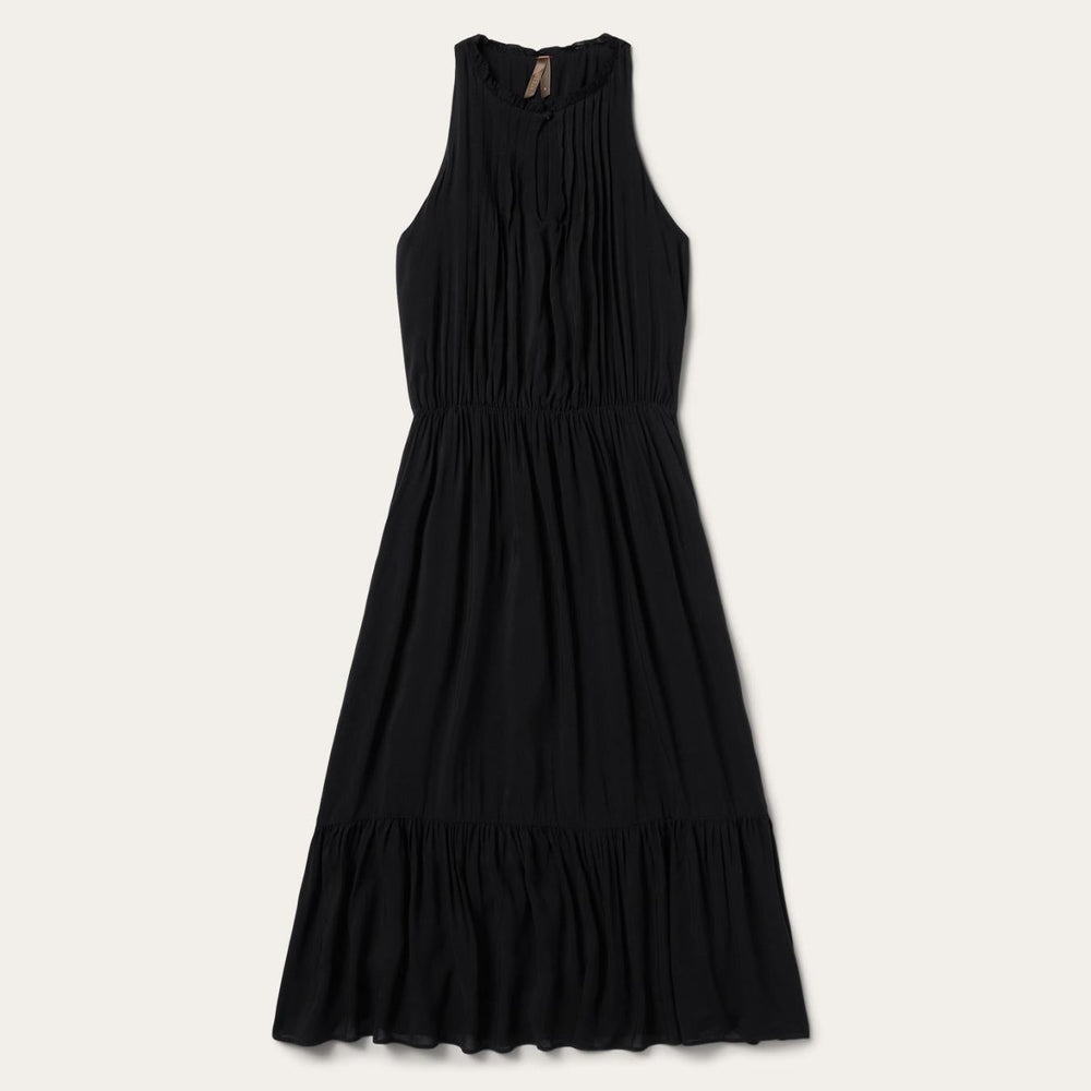 Women Midi | Stetson Solid Rayon Sleeveless Prairie Dress Black